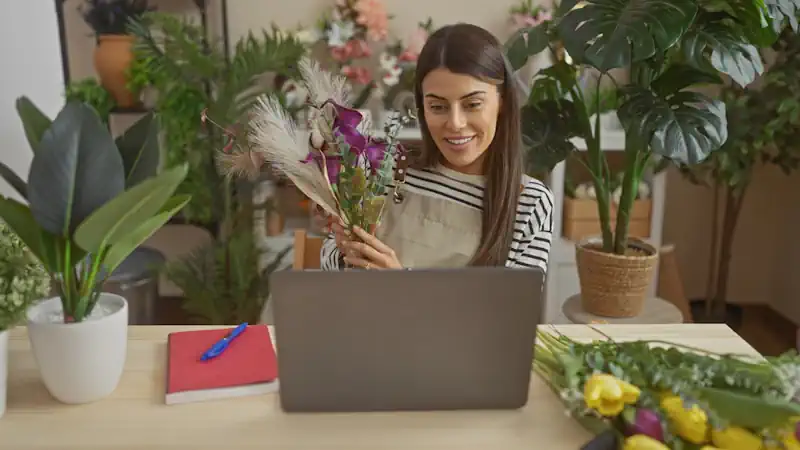 Flower Shop Owner on a Call